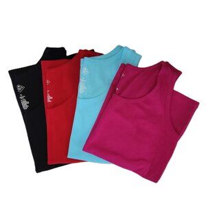 St. John's Bay Tank Tops Four Black/Red/Blue/Fuchsia 100% Cotton Women's SZ XL